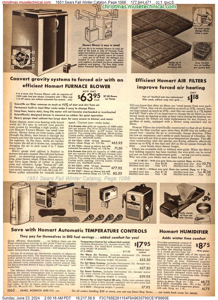 1951 Sears Fall Winter Catalog, Page 1066