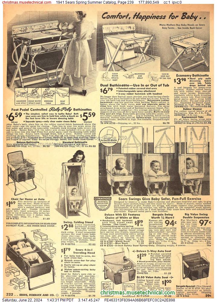1941 Sears Spring Summer Catalog, Page 239