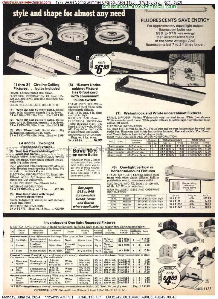 1977 Sears Spring Summer Catalog, Page 1135