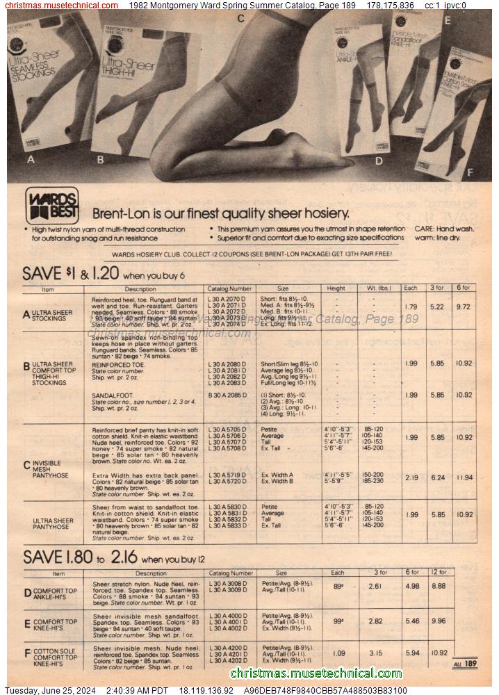 1982 Montgomery Ward Spring Summer Catalog, Page 189