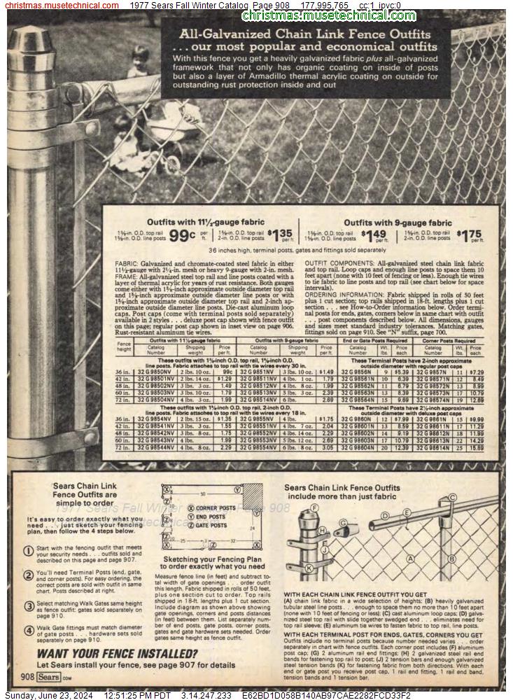 1977 Sears Fall Winter Catalog, Page 908