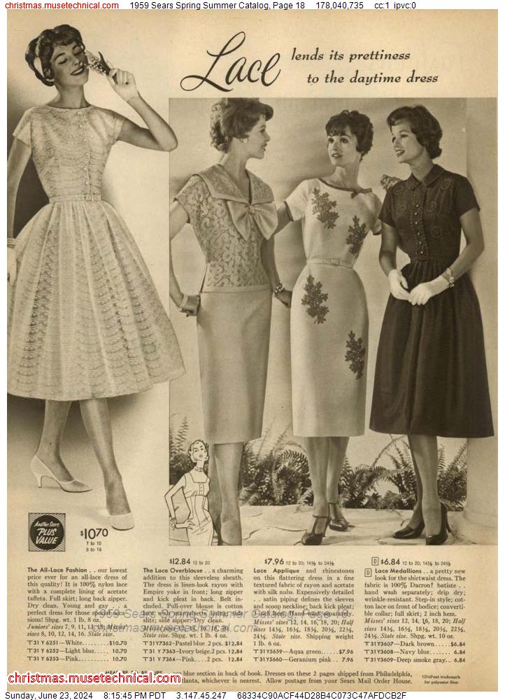 1959 Sears Spring Summer Catalog, Page 18