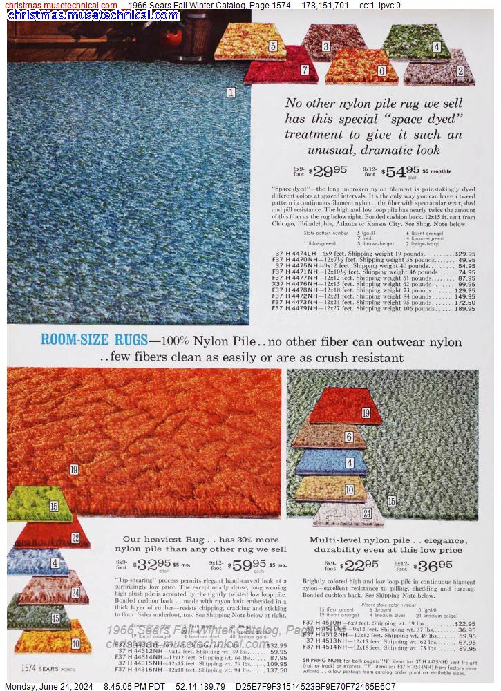 1966 Sears Fall Winter Catalog, Page 1574