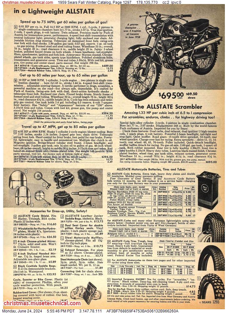 1959 Sears Fall Winter Catalog, Page 1297