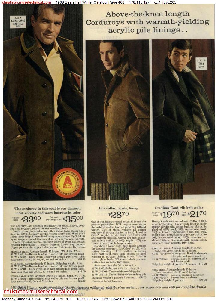1968 Sears Fall Winter Catalog, Page 468