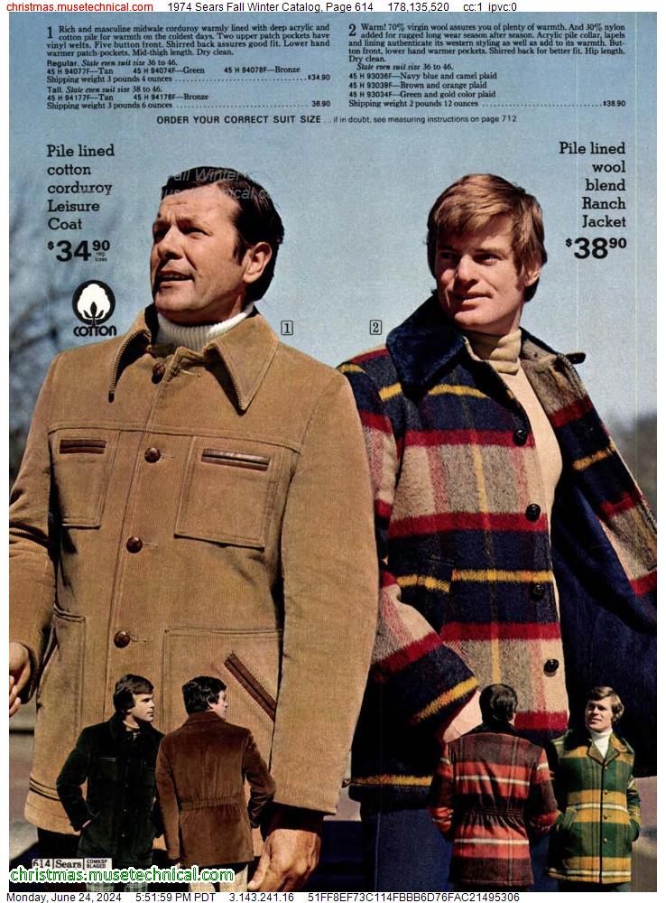 1974 Sears Fall Winter Catalog, Page 614