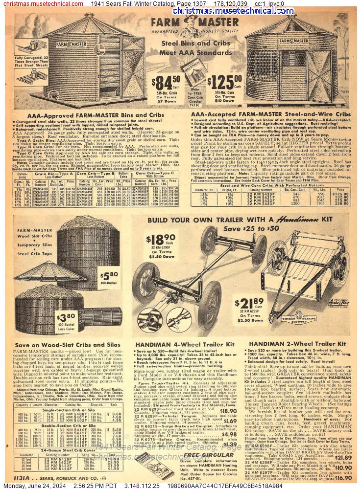 1941 Sears Fall Winter Catalog, Page 1307