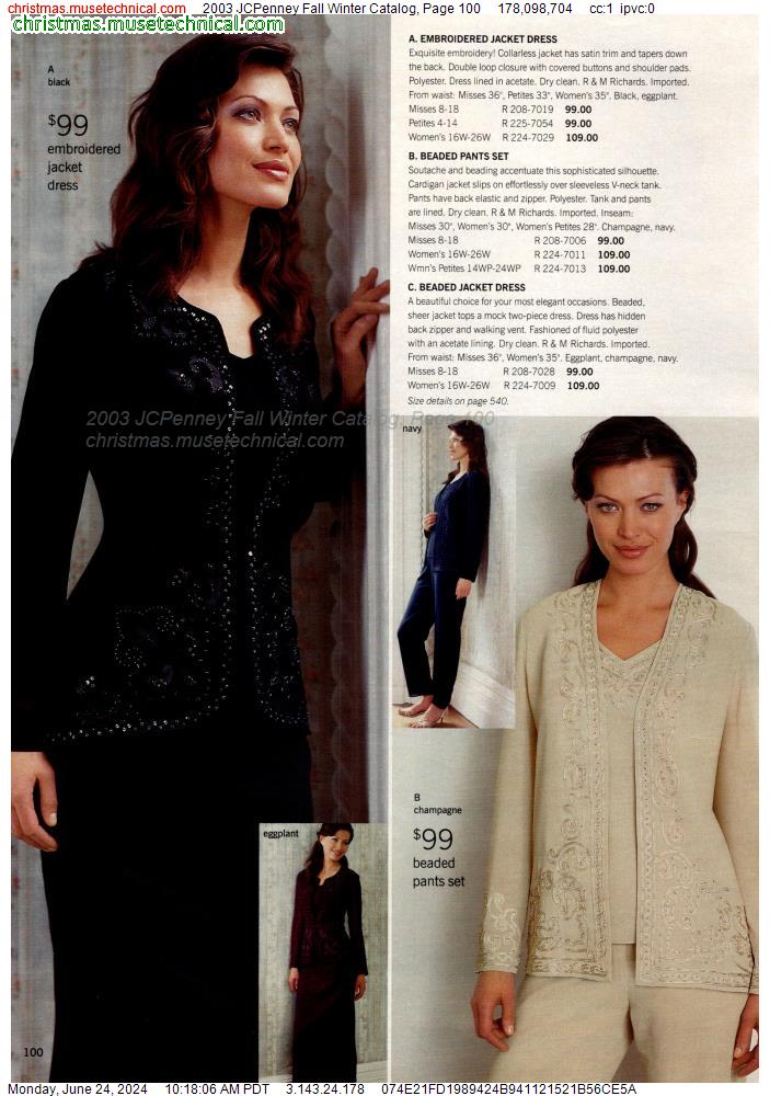 2003 JCPenney Fall Winter Catalog, Page 100