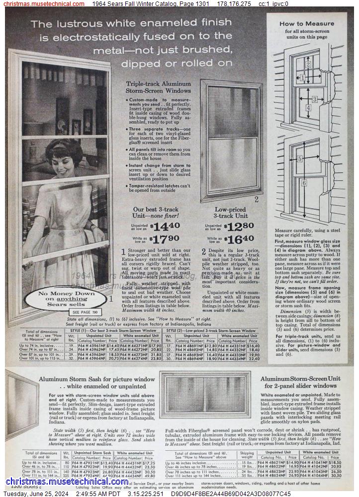 1964 Sears Fall Winter Catalog, Page 1301