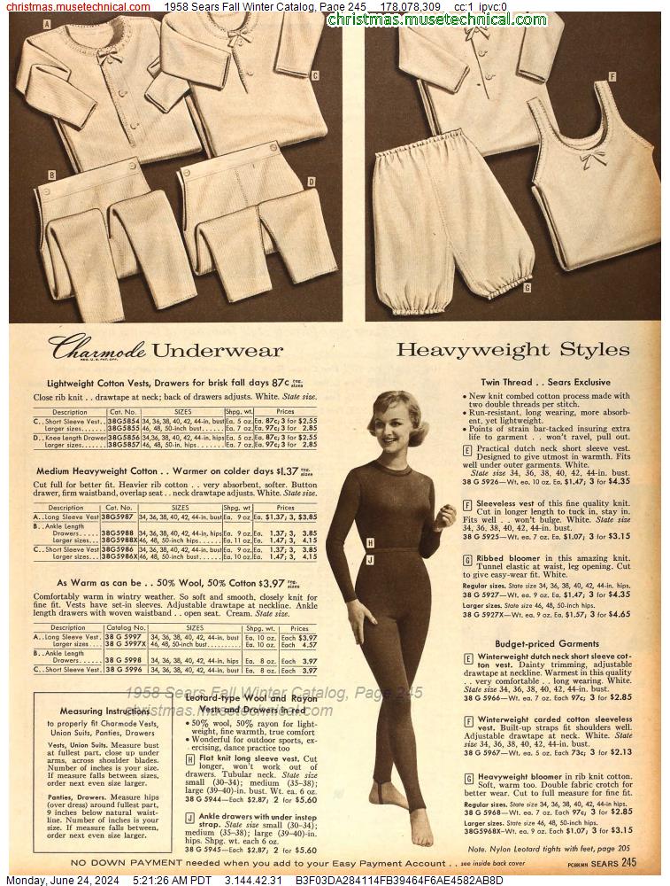 1958 Sears Fall Winter Catalog, Page 245