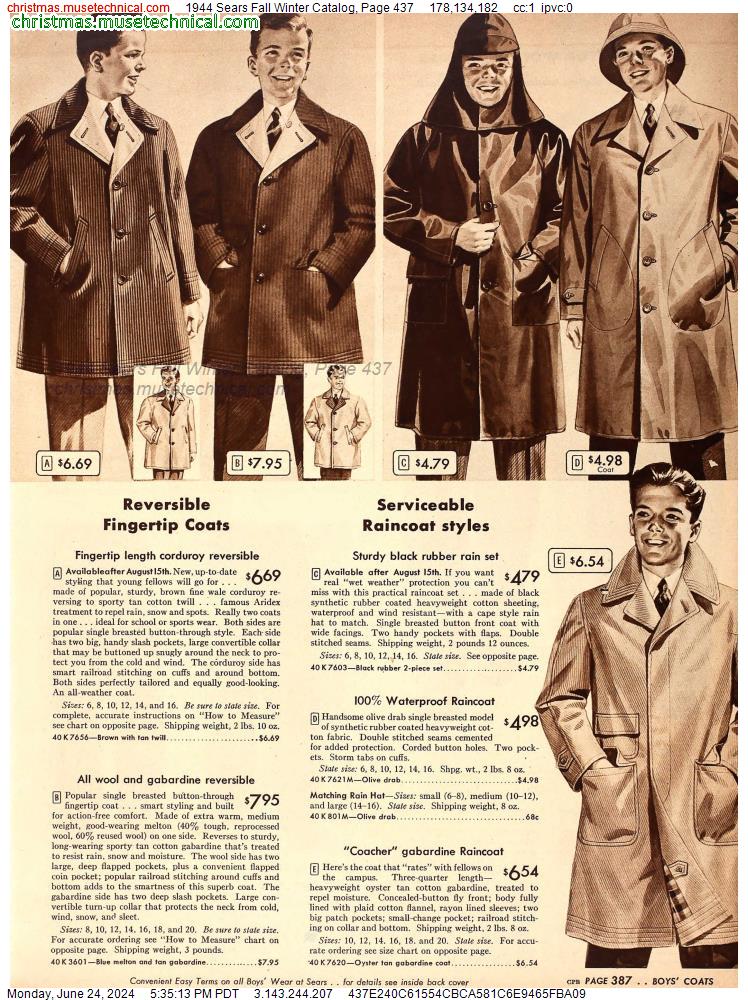 1944 Sears Fall Winter Catalog, Page 437