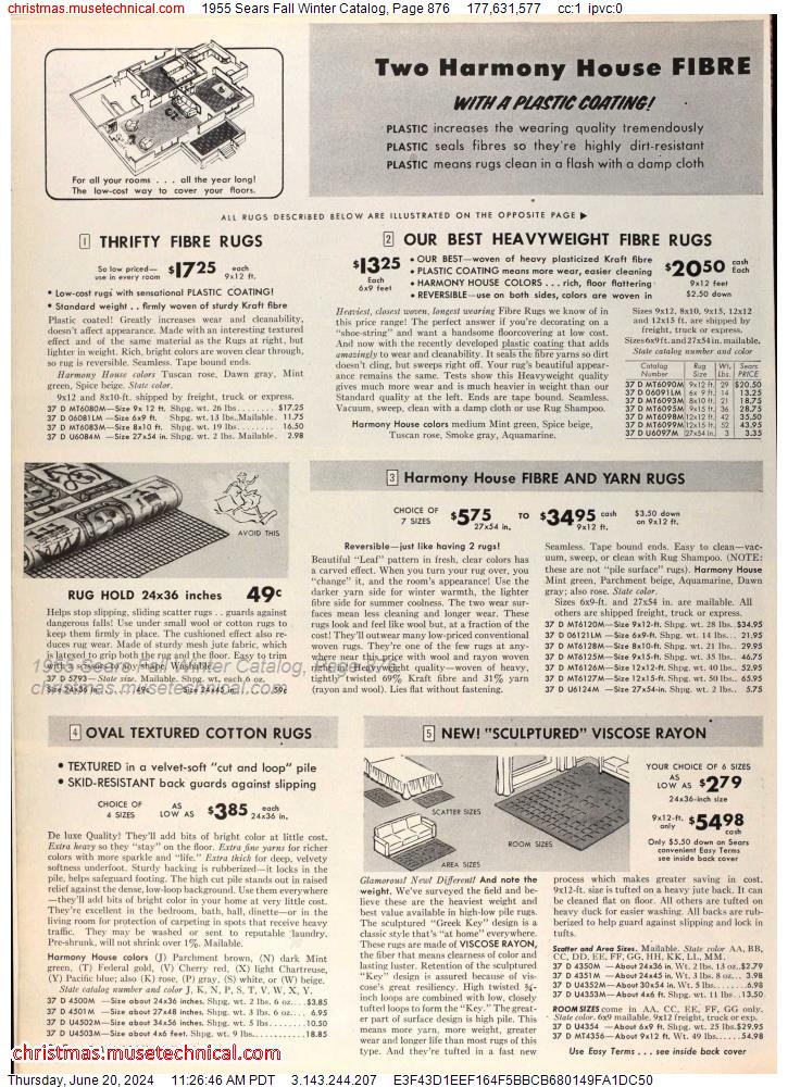 1955 Sears Fall Winter Catalog, Page 876