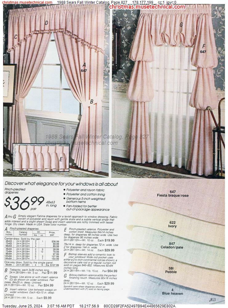 1988 Sears Fall Winter Catalog, Page 827