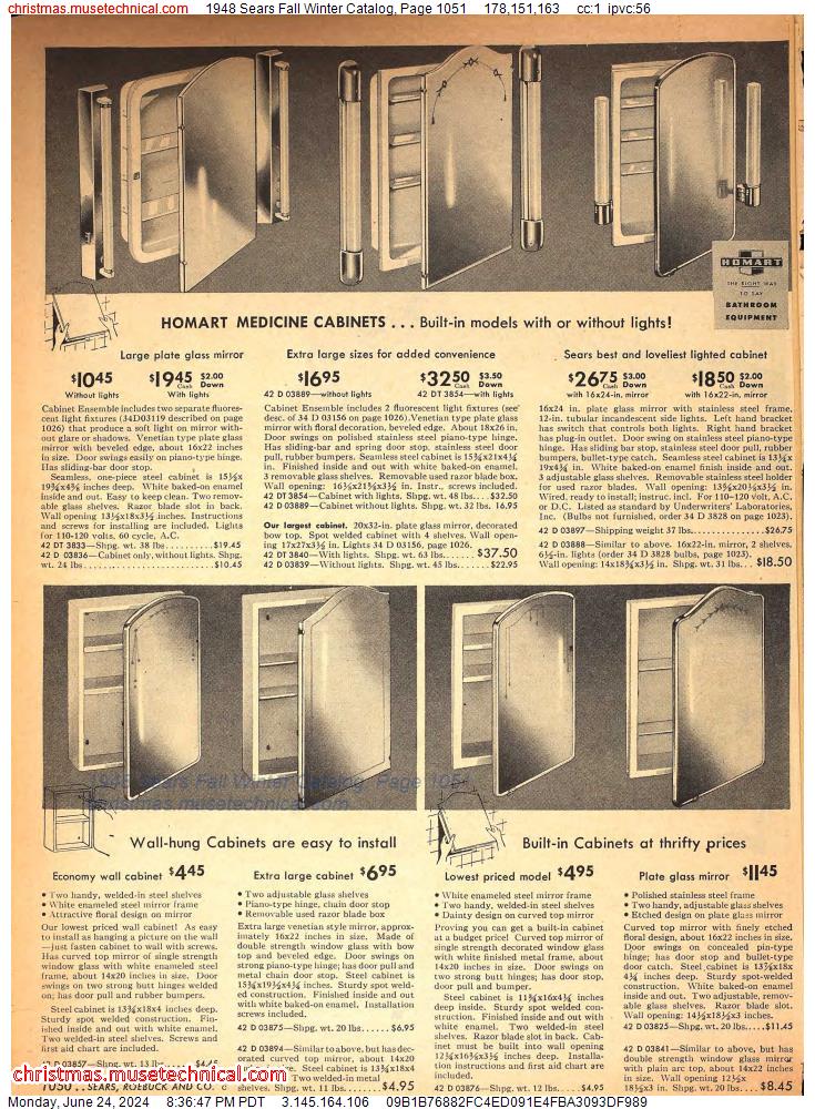 1948 Sears Fall Winter Catalog, Page 1051