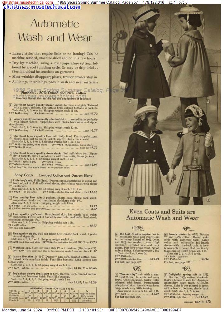1959 Sears Spring Summer Catalog, Page 357