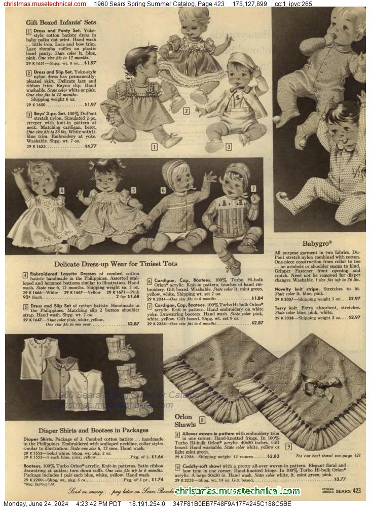 1960 Sears Spring Summer Catalog, Page 423