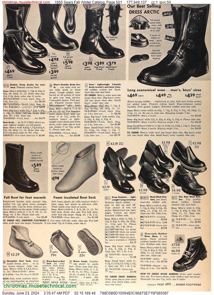 1955 Sears Fall Winter Catalog, Page 501