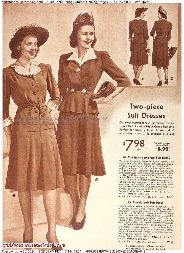 1942 Sears Spring Summer Catalog, Page 40