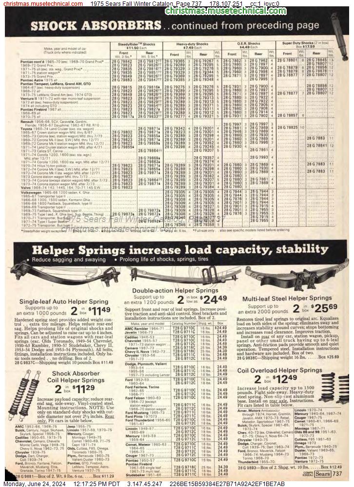 1975 Sears Fall Winter Catalog, Page 737