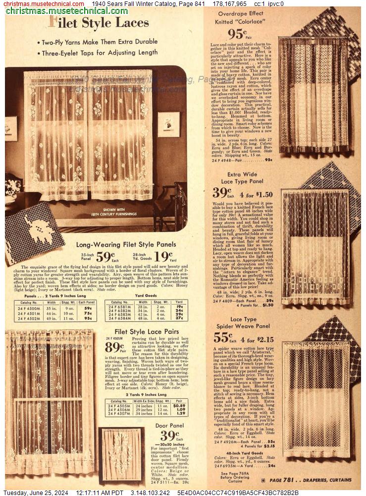 1940 Sears Fall Winter Catalog, Page 841