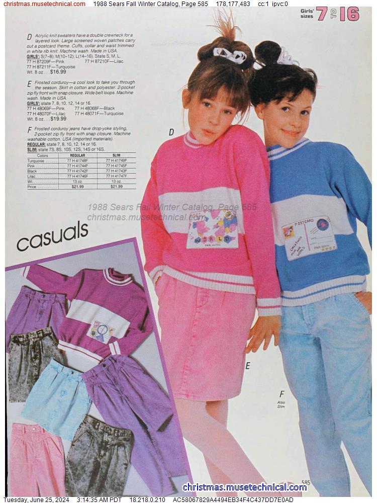 1988 Sears Fall Winter Catalog, Page 585