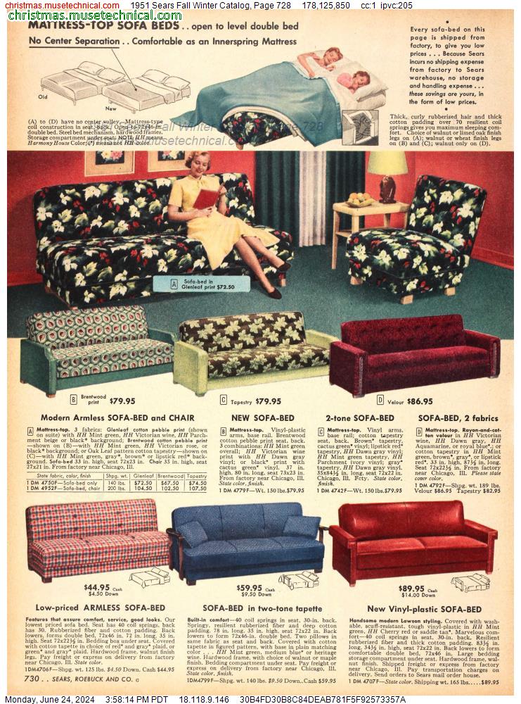 1951 Sears Fall Winter Catalog, Page 728