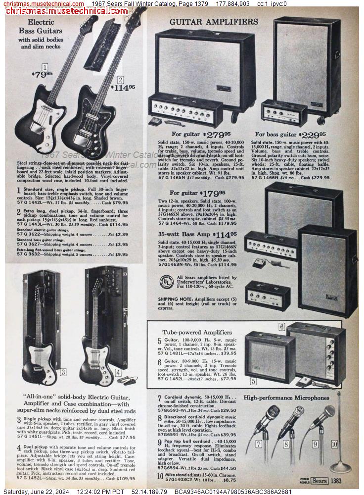 1967 Sears Fall Winter Catalog, Page 1379