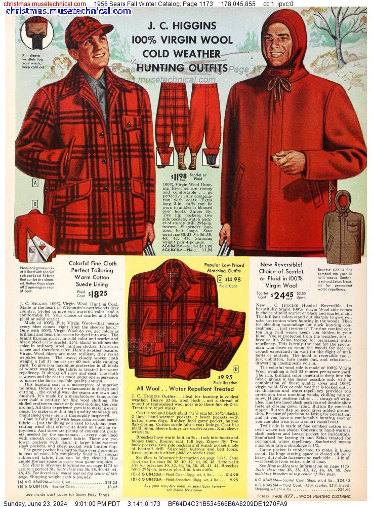1956 Sears Fall Winter Catalog, Page 1173
