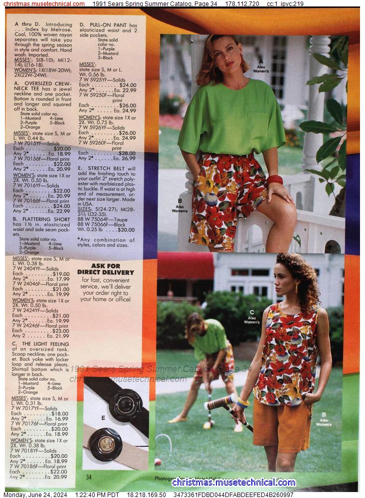 1991 Sears Spring Summer Catalog, Page 34