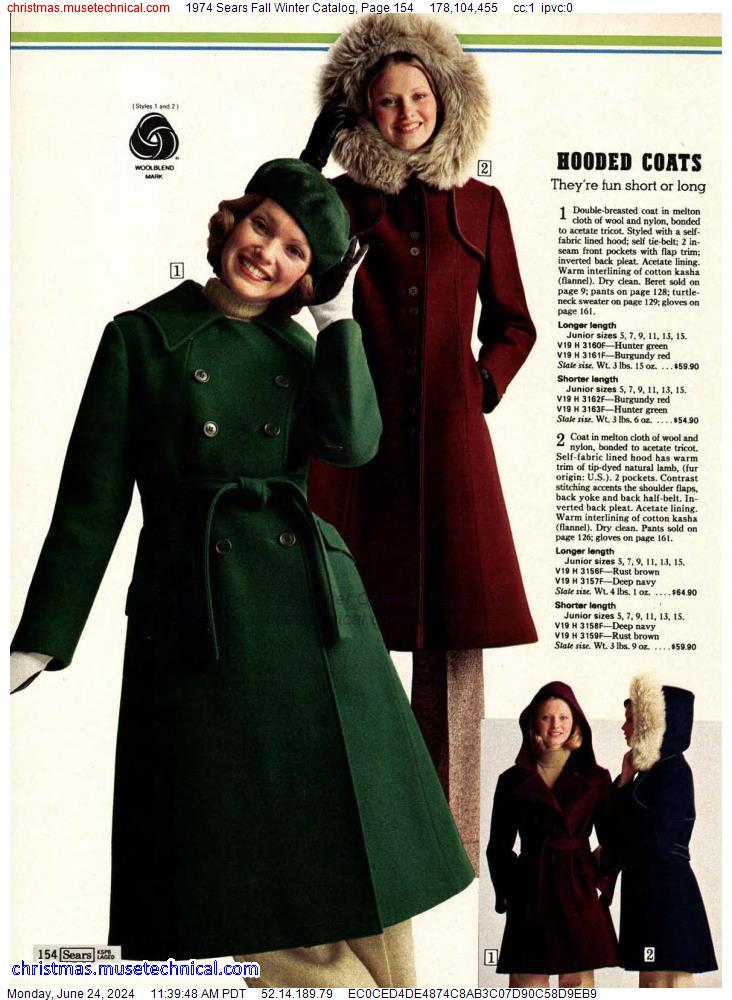 1974 Sears Fall Winter Catalog, Page 154