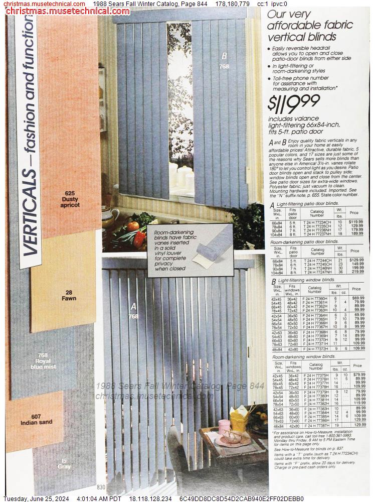 1988 Sears Fall Winter Catalog, Page 844