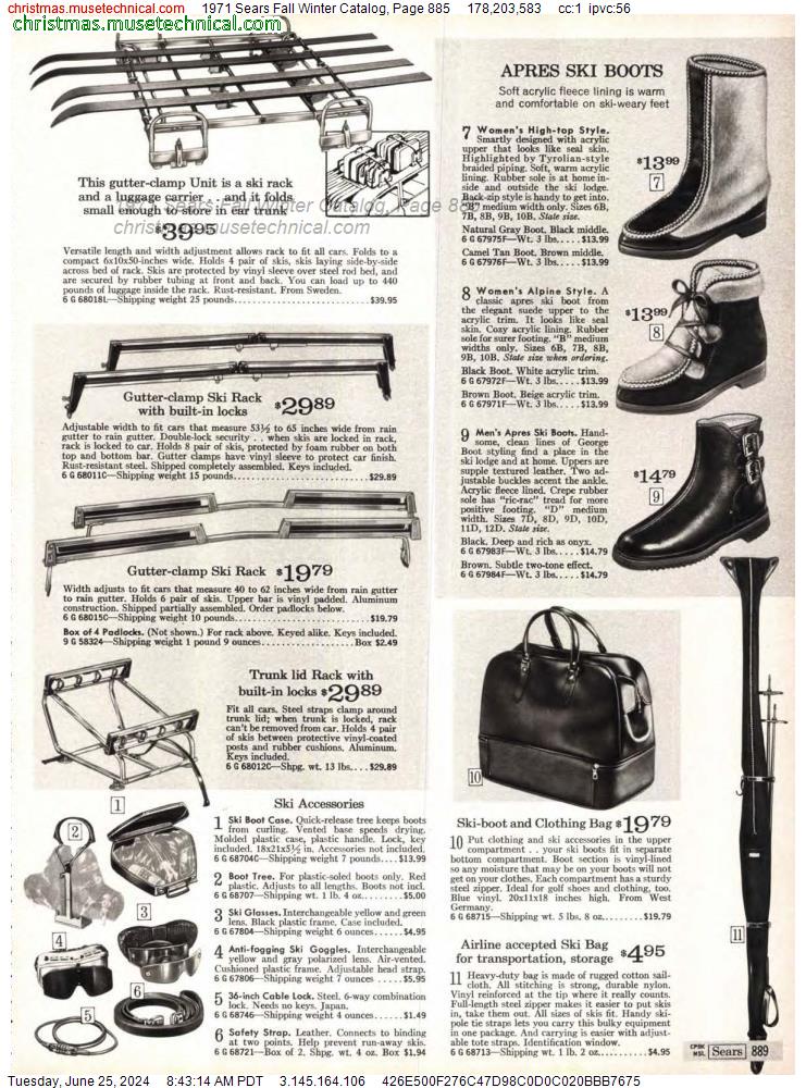 1971 Sears Fall Winter Catalog, Page 885