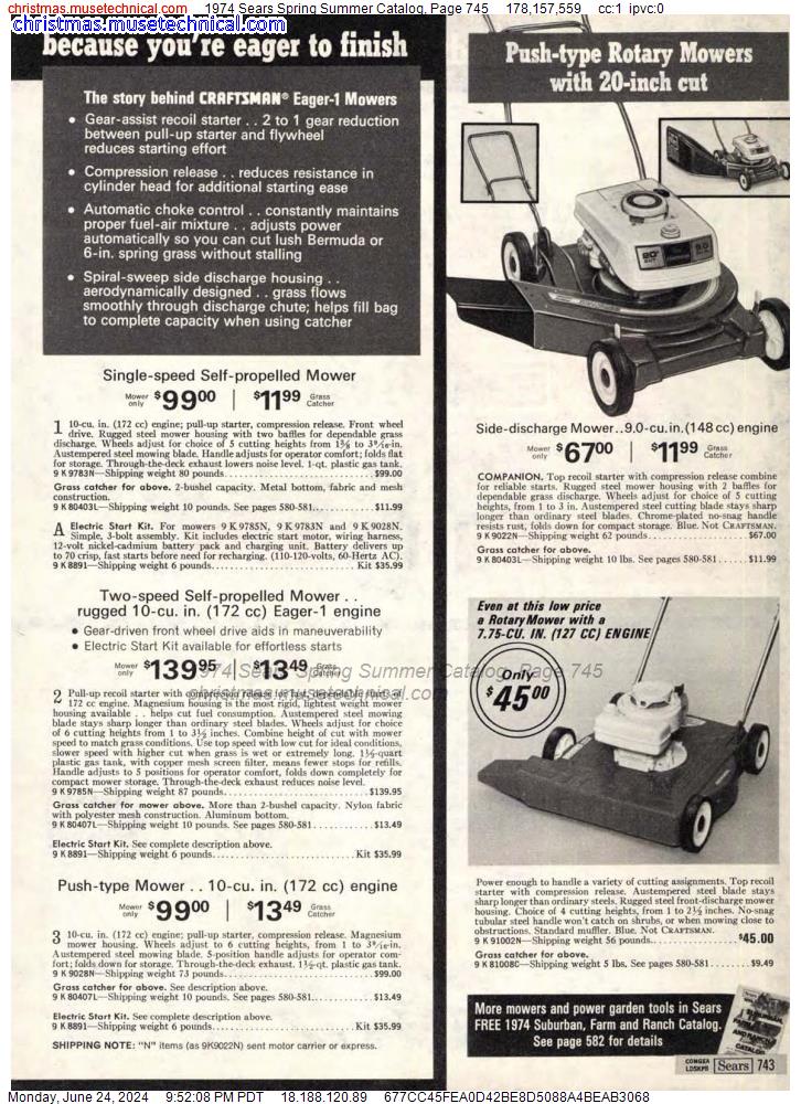 1974 Sears Spring Summer Catalog, Page 745