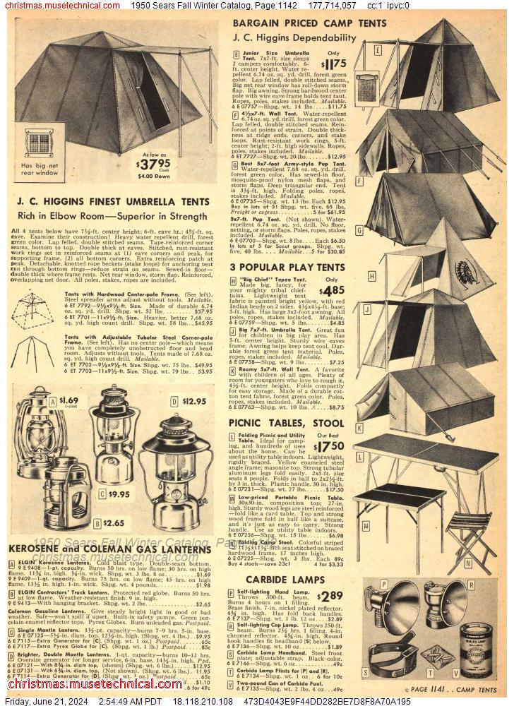 1950 Sears Fall Winter Catalog, Page 1142