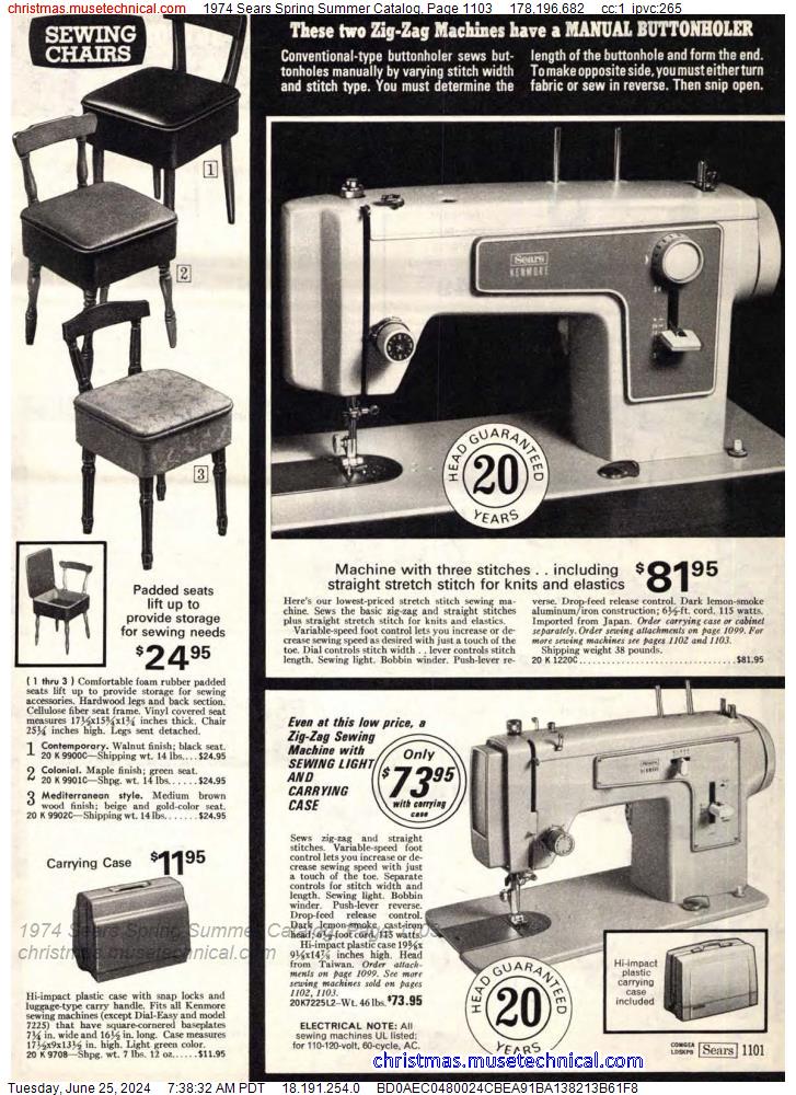 1974 Sears Spring Summer Catalog, Page 1103
