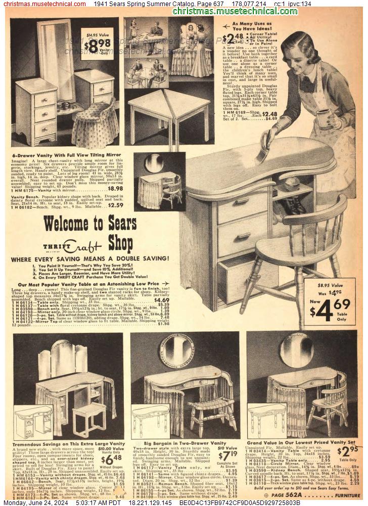 1941 Sears Spring Summer Catalog, Page 637