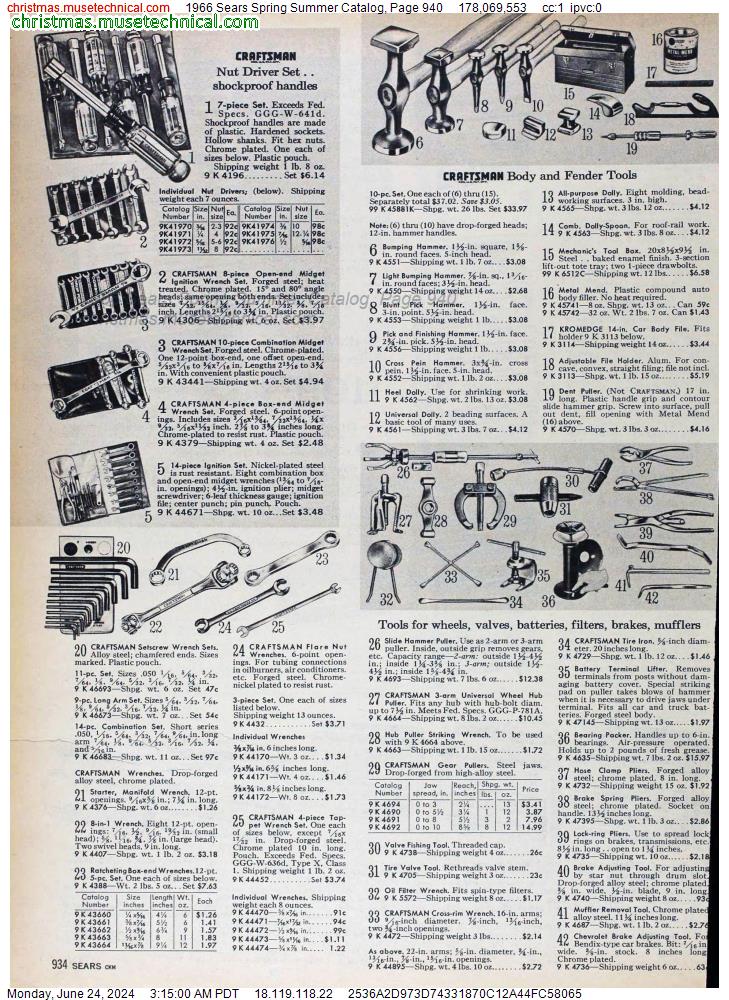 1966 Sears Spring Summer Catalog, Page 940