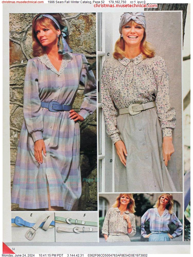 1986 Sears Fall Winter Catalog, Page 52