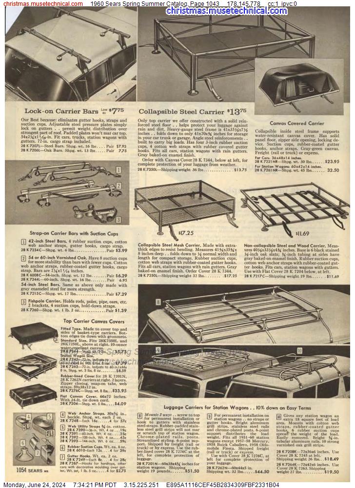 1960 Sears Spring Summer Catalog, Page 1043