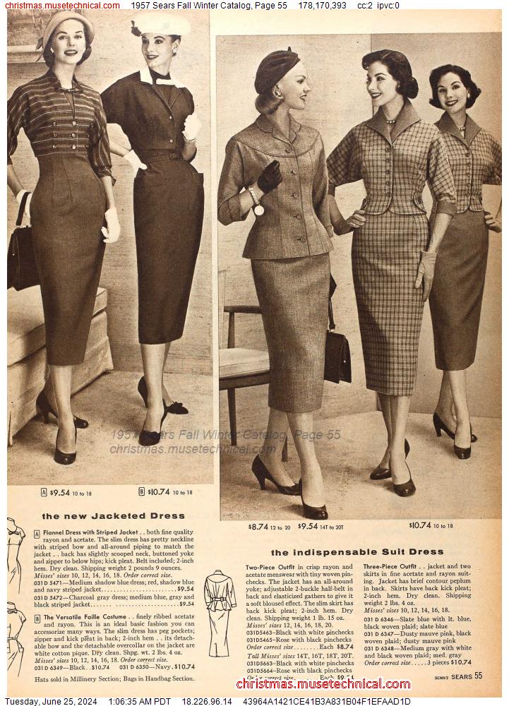 1957 Sears Fall Winter Catalog, Page 55