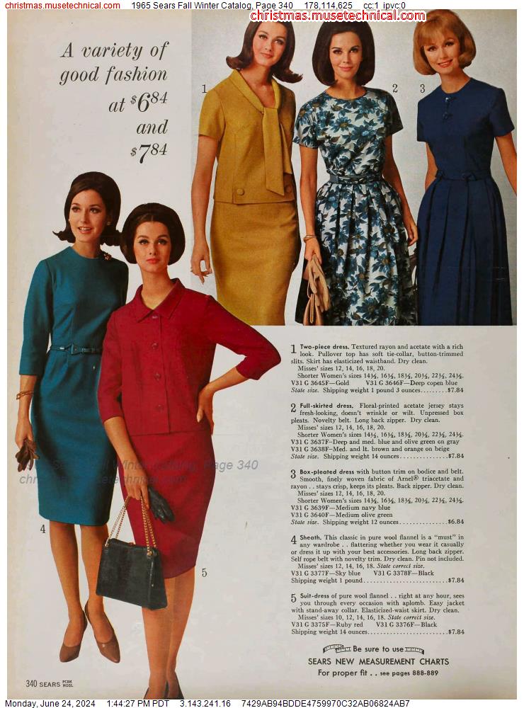 1965 Sears Fall Winter Catalog, Page 340