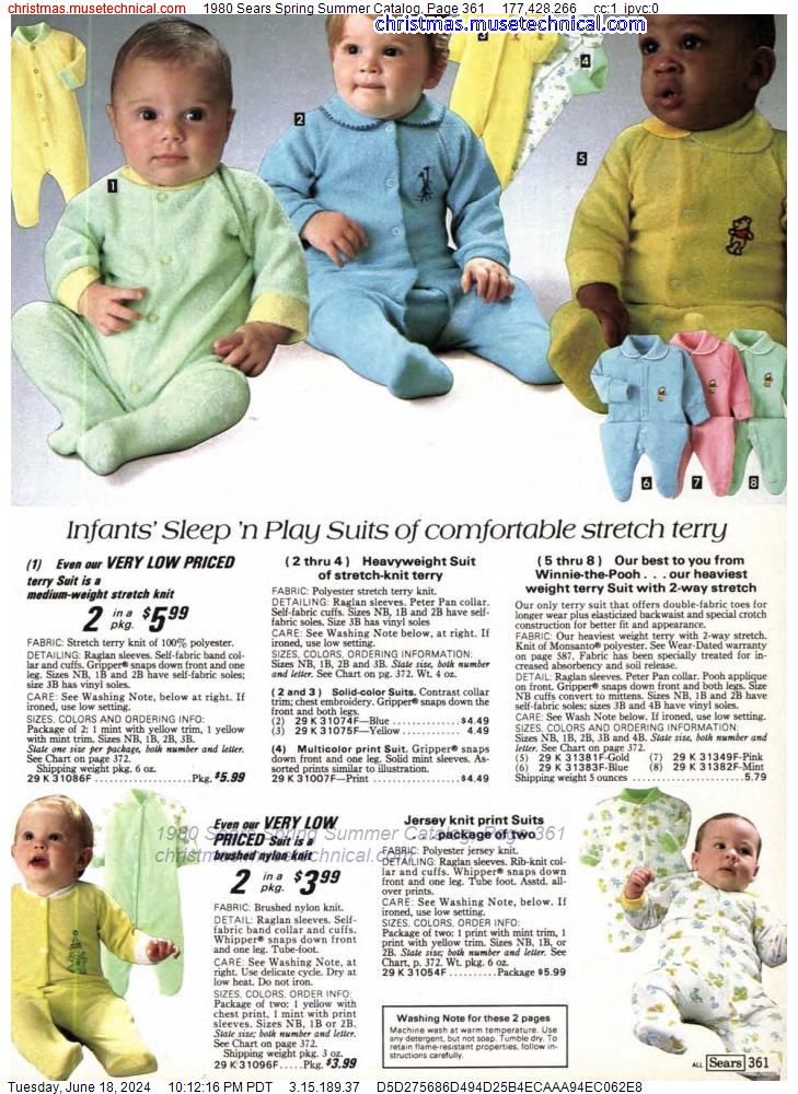 1980 Sears Spring Summer Catalog, Page 361