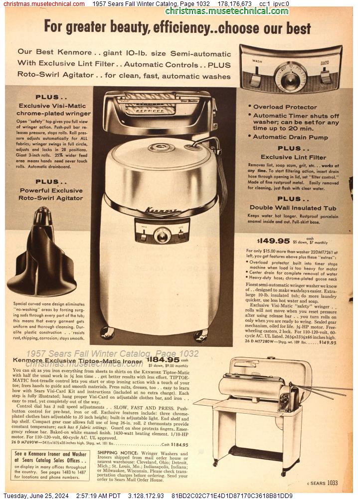 1957 Sears Fall Winter Catalog, Page 1032