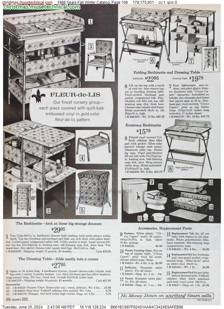 1966 Sears Fall Winter Catalog, Page 106