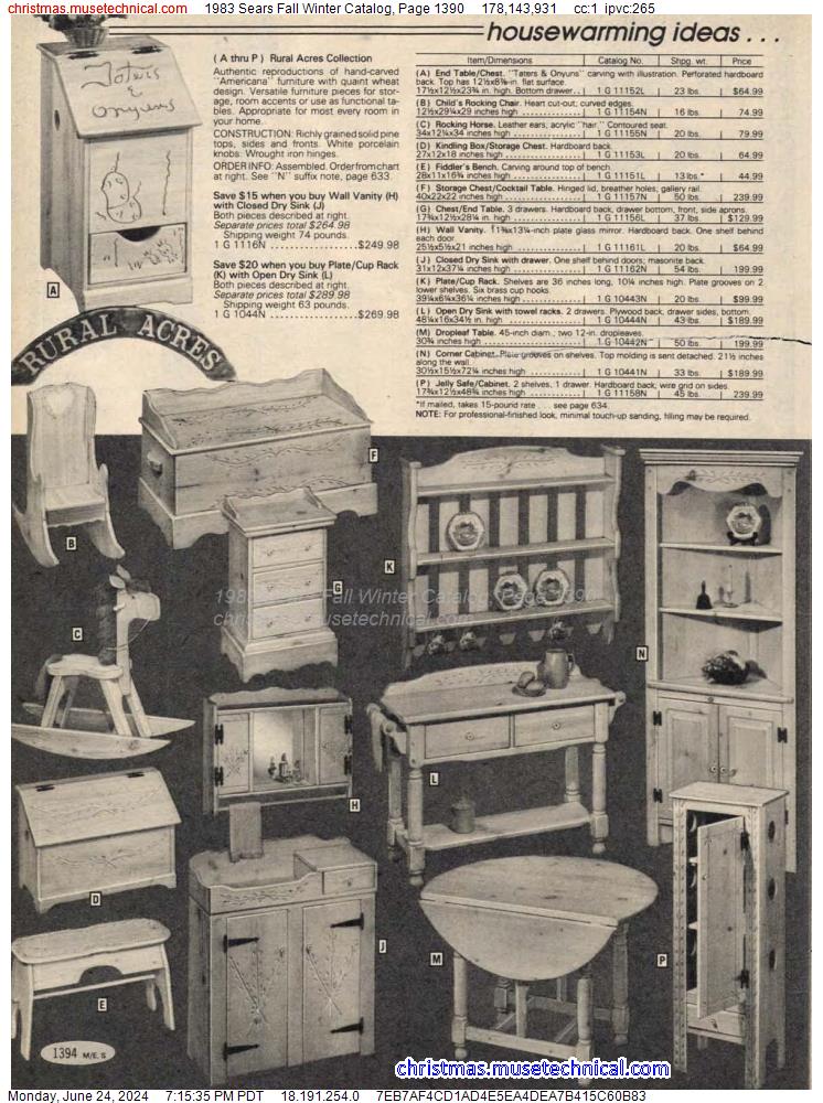 1983 Sears Fall Winter Catalog, Page 1390