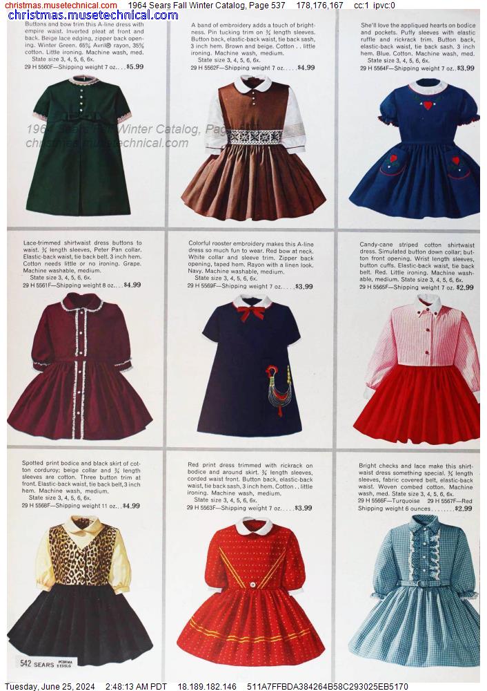 1964 Sears Fall Winter Catalog, Page 537