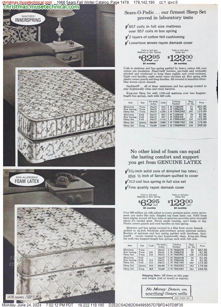1966 Sears Fall Winter Catalog, Page 1478