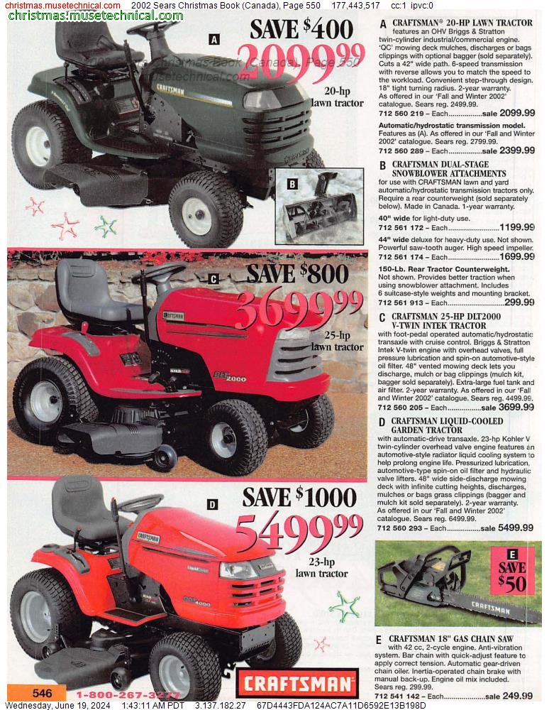 2002 Sears Christmas Book (Canada), Page 550