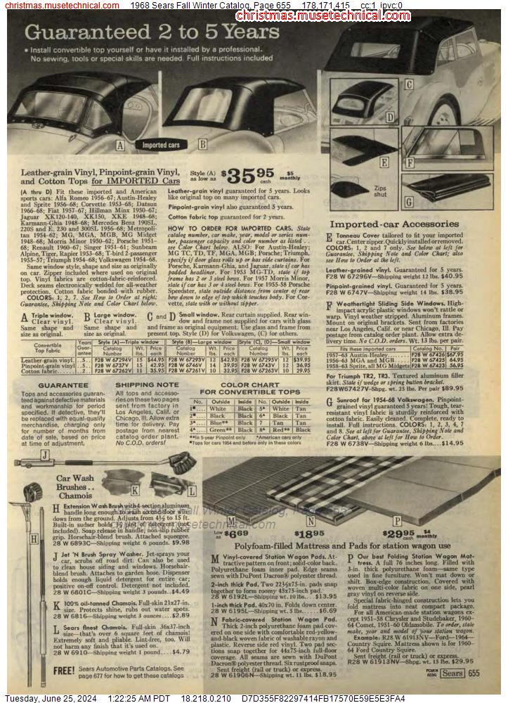 1968 Sears Fall Winter Catalog, Page 655