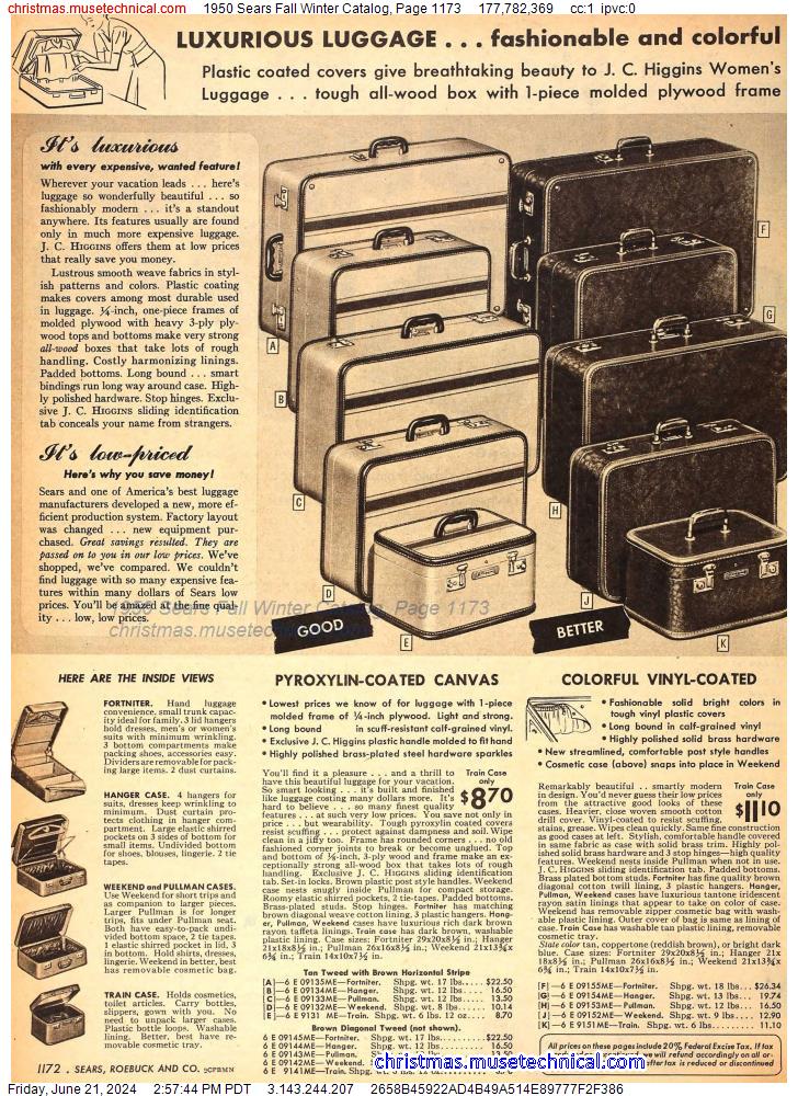 1950 Sears Fall Winter Catalog, Page 1173